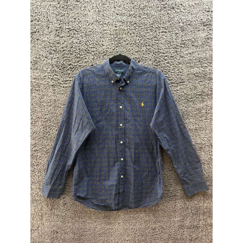 Polo Ralph Lauren Plaid Button Down Long Sleeve Shirt Blue Size‎ XL(18-20)